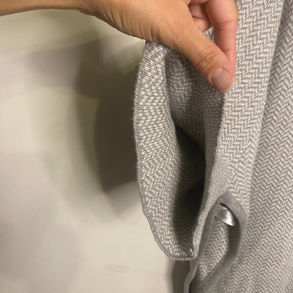 New Loft Gray Poncho Sweater Turtle Neck Classic Office Fall Pullover M Large - Picture 4 of 13